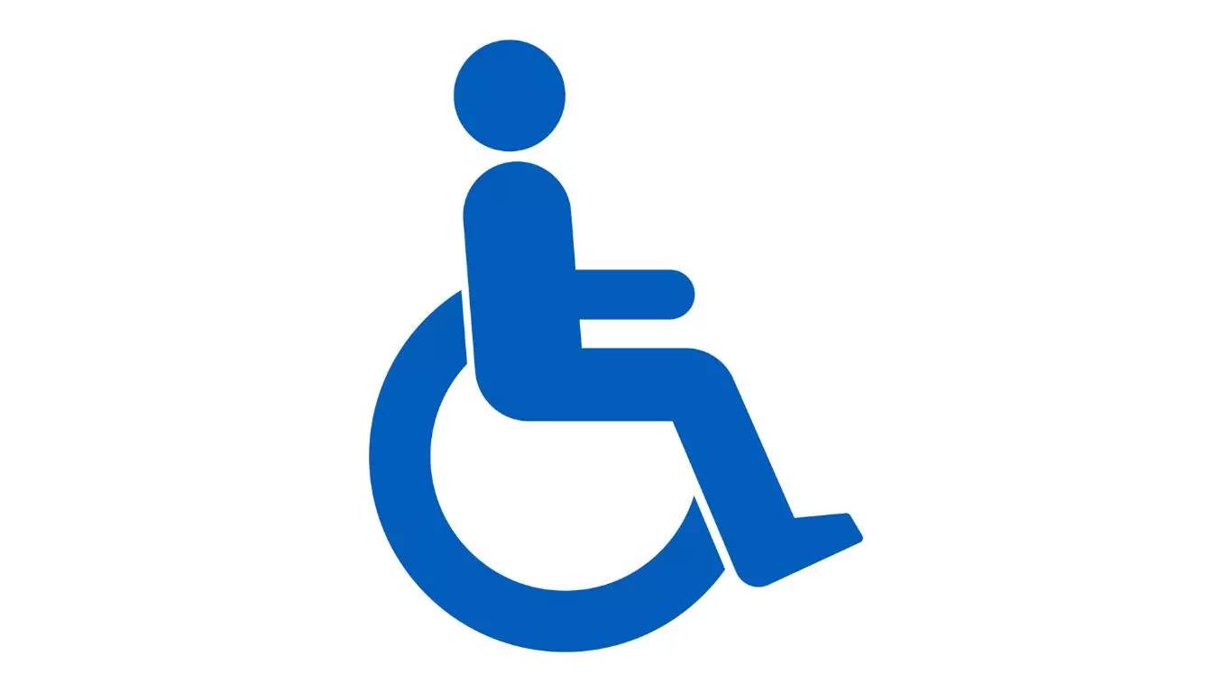 A blue logo for person with disability