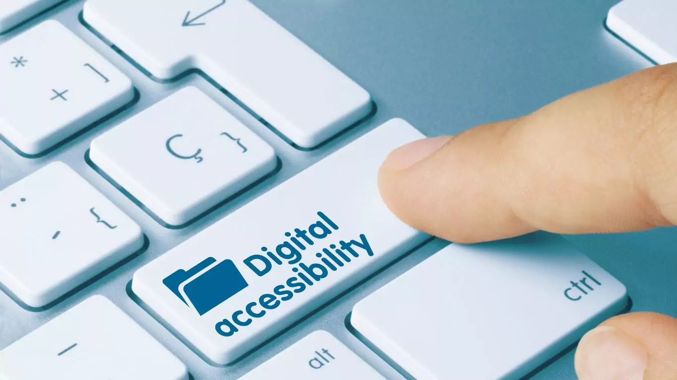 An image showing the digital accessibility button in a keyboard