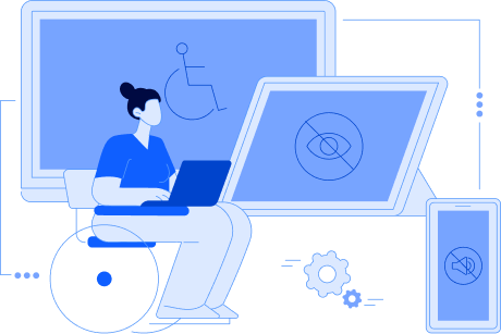 Accessibility dashboard showing various accessibility metrics and tools