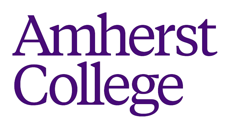 Amherst College. Amherst College text displayed in bold purple serif typeface.