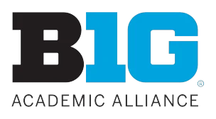 B1G Academic Alliance. Bold "B1G" text with the "1" in bright blue and "B" and "G" in black, with "Academic Alliance" in smaller text below.